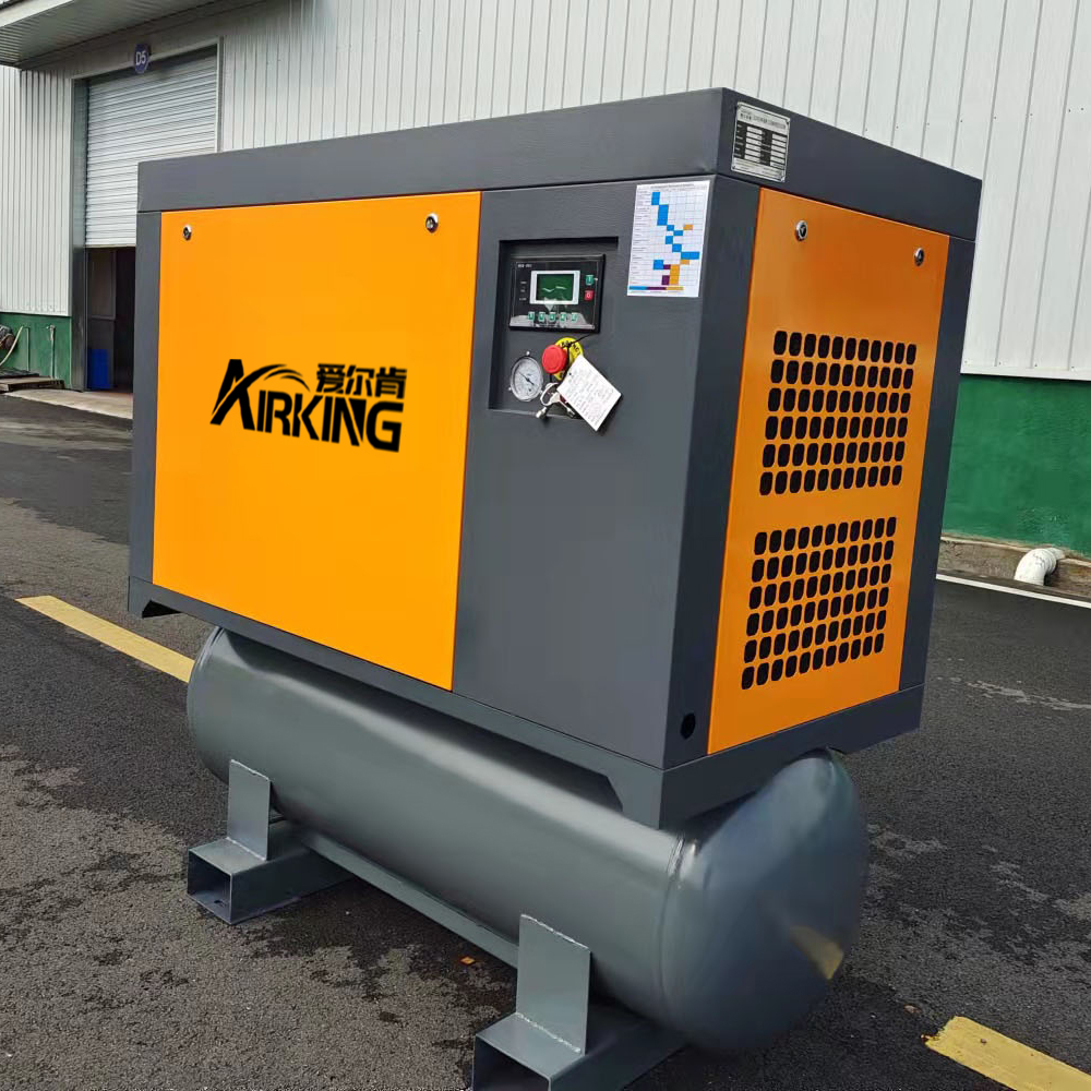 Compressor de ar de parafuso 10HP 8Bar AIRKING 3 em 1 embutido em secador com tanque receptor de ar