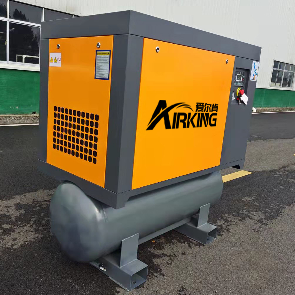 Compressor de ar de parafuso 10HP 8Bar AIRKING 3 em 1 embutido em secador com tanque receptor de ar